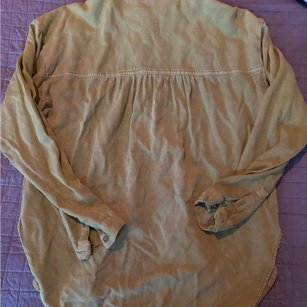 Pilcro womens small bright Green button down heavy weight Shirt - Picture 2 of 4